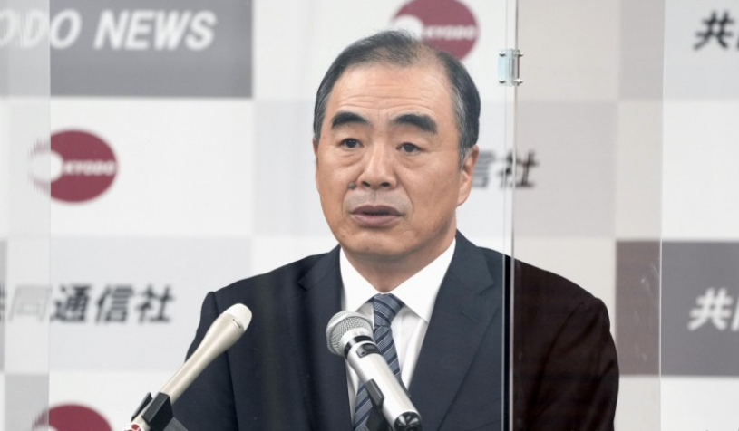 12月16日下午，中国驻日本大使孔铉佑在共同社放送协议会运营委员会上演讲 图自日本共同社