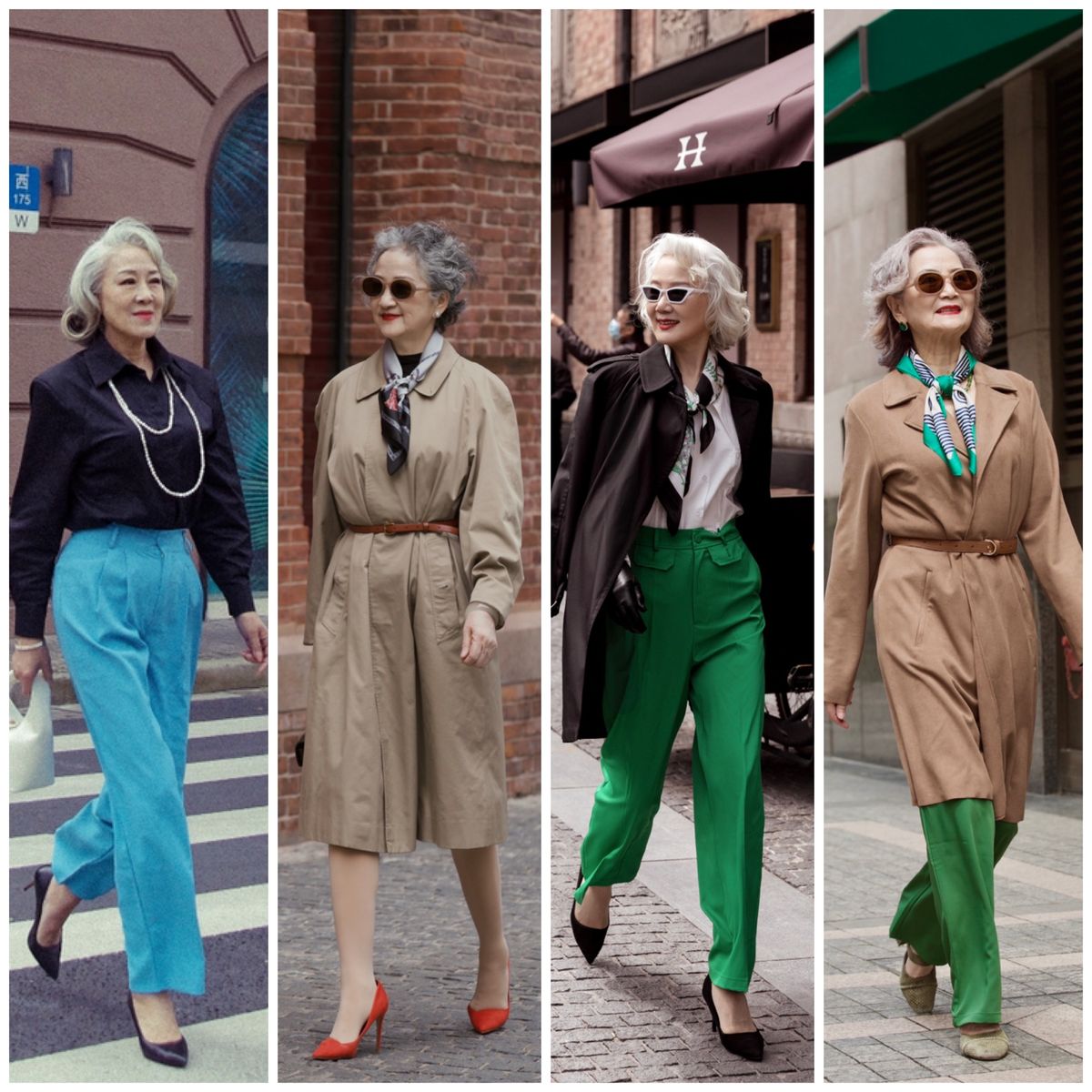 60岁女人时装打扮图片