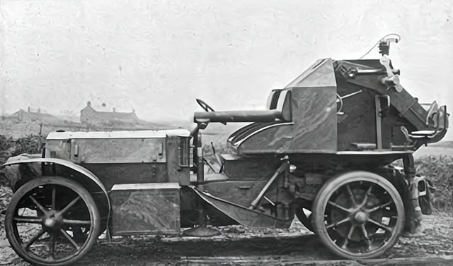 早期的专业自行防空武器,一战法国m1913自行高射炮|飞艇|自行高射炮