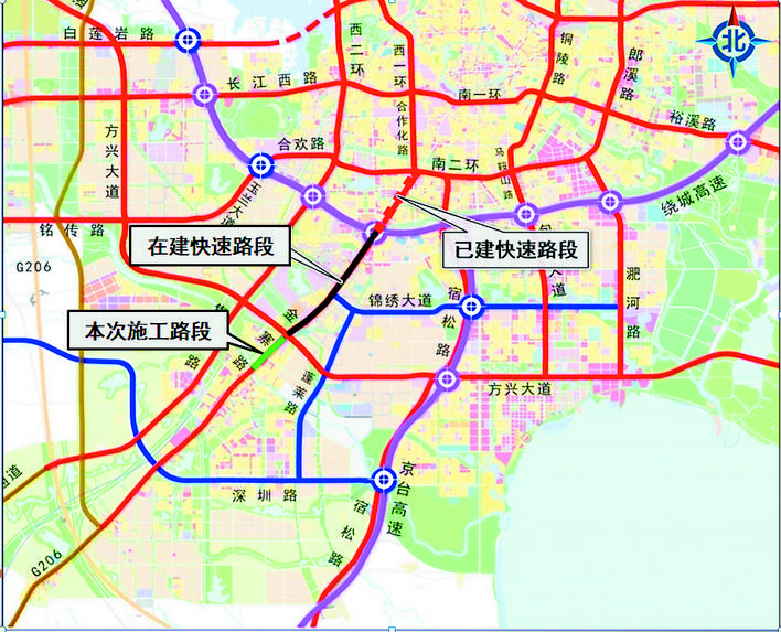 合肥金寨路方兴大道望水路快速化改造周六开工