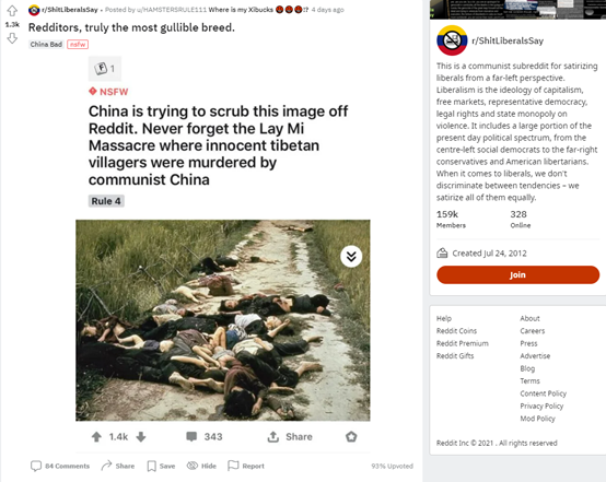 Reddit “糟糕的自由派说”子版块。