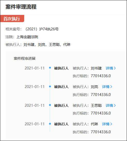 王思聪被法院强制执行，执行标的约7701万