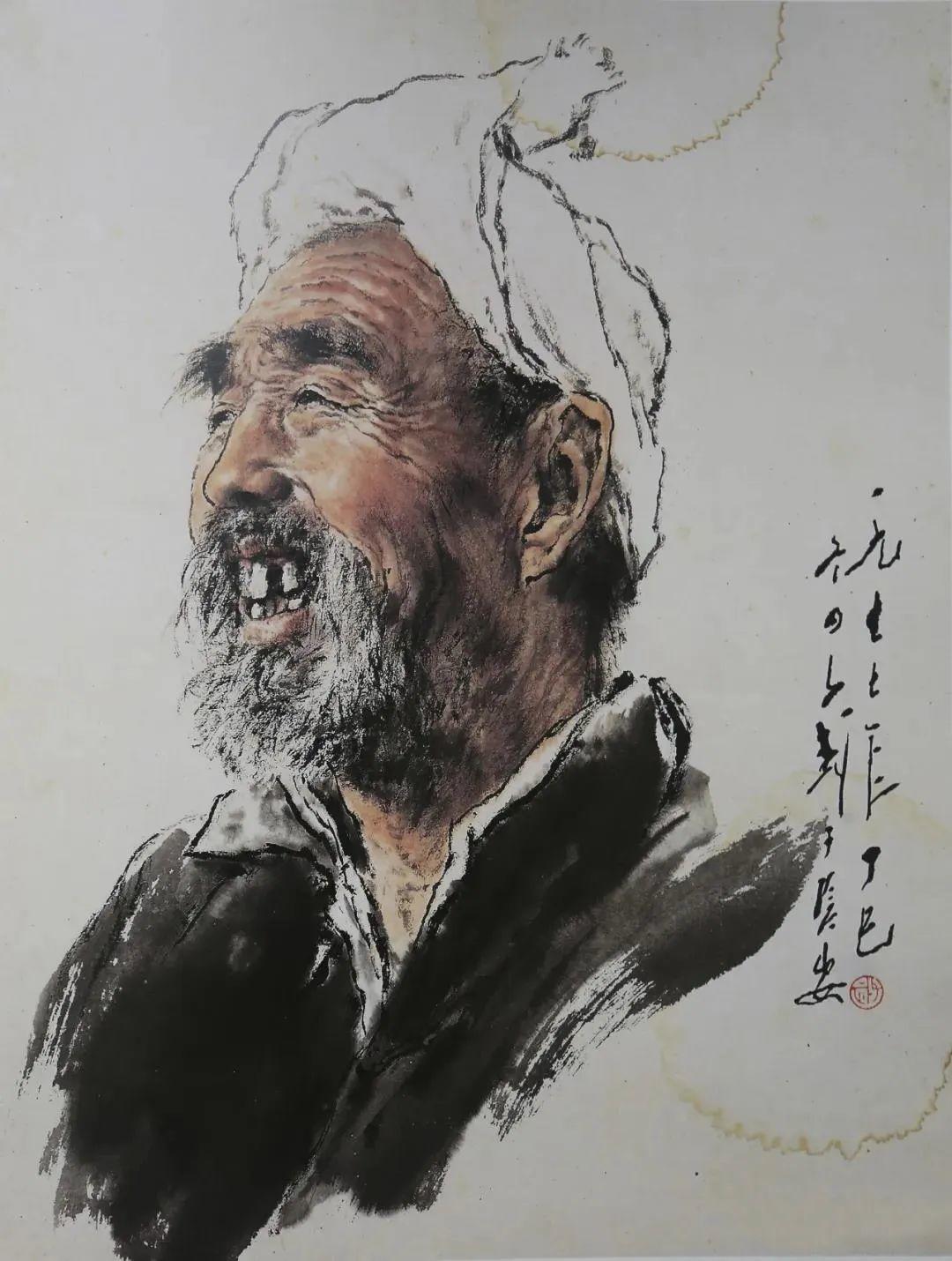 69×69cm女青年  43×69cm 1978年老干部 55×46cm老武术家120×68cm