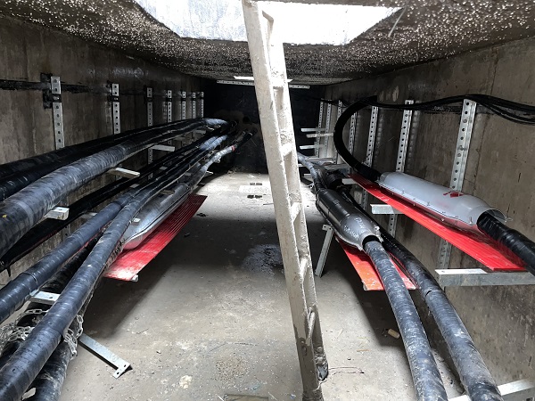 图说:完成搬迁的高压电缆通道