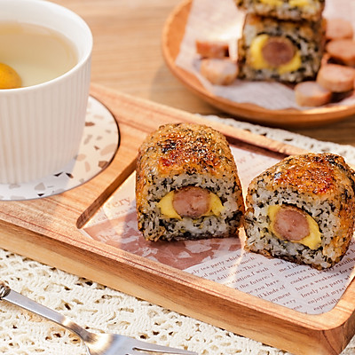 香肠芝士饭团
