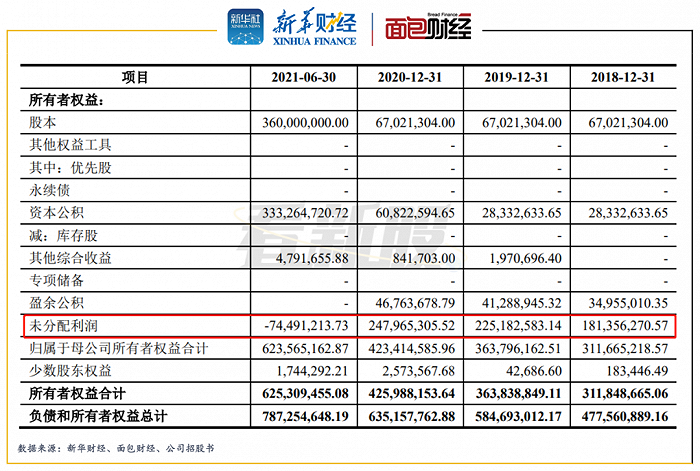 图5：2018年至2021年上半年固高科技未分配利润