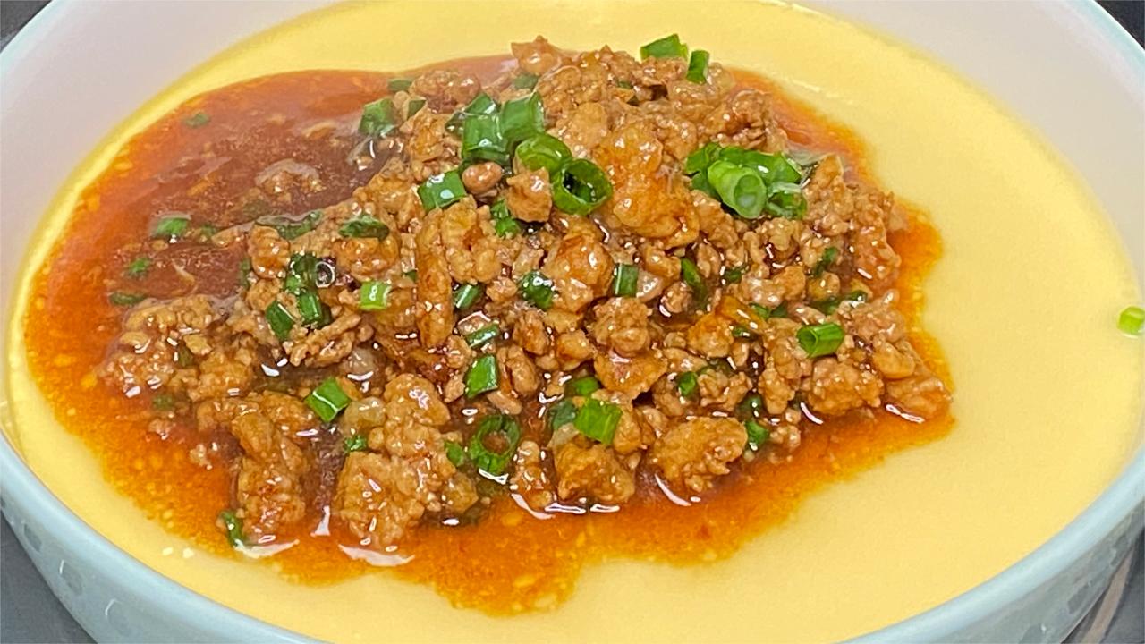 嫩滑鲜美的肉沫水蒸单,肉沫的香味搭配水蒸蛋的嫩滑,太好吃了__财经
