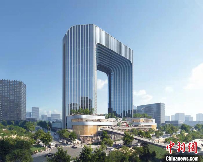 邮轮母港站TOD项目建筑效果图。重庆市规划和自然资源局供图