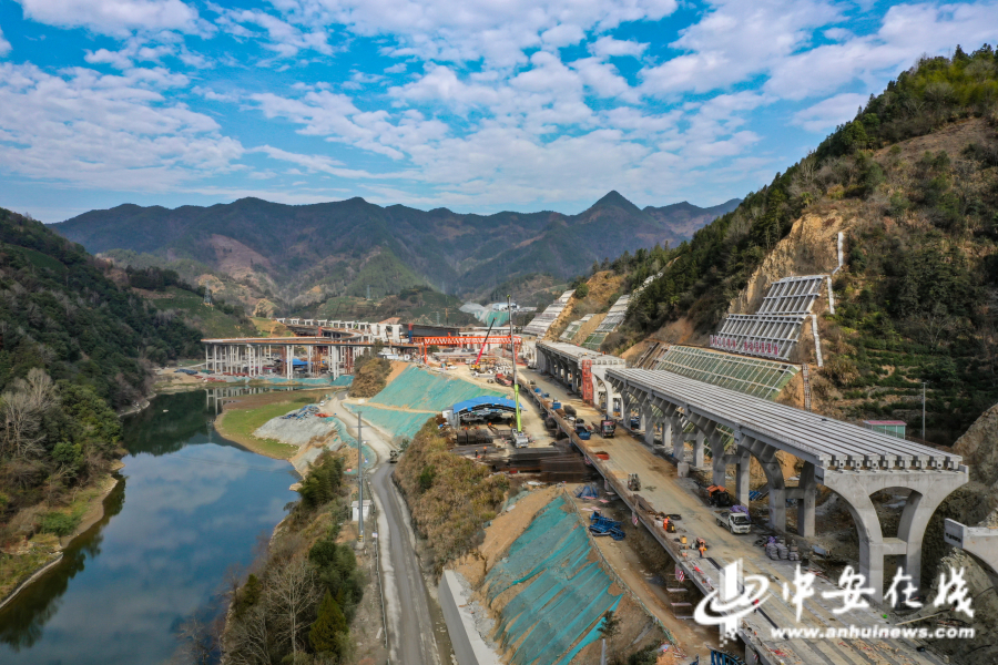 最美高速黄千高速武阳互通主线桥全力冲刺