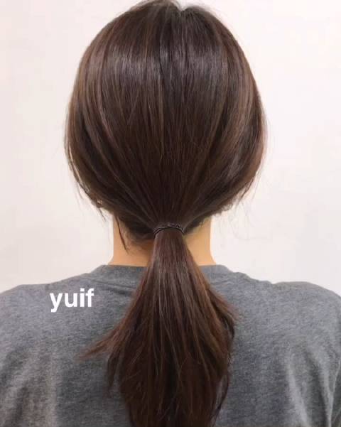 韩式短发低马尾 慵懒图片