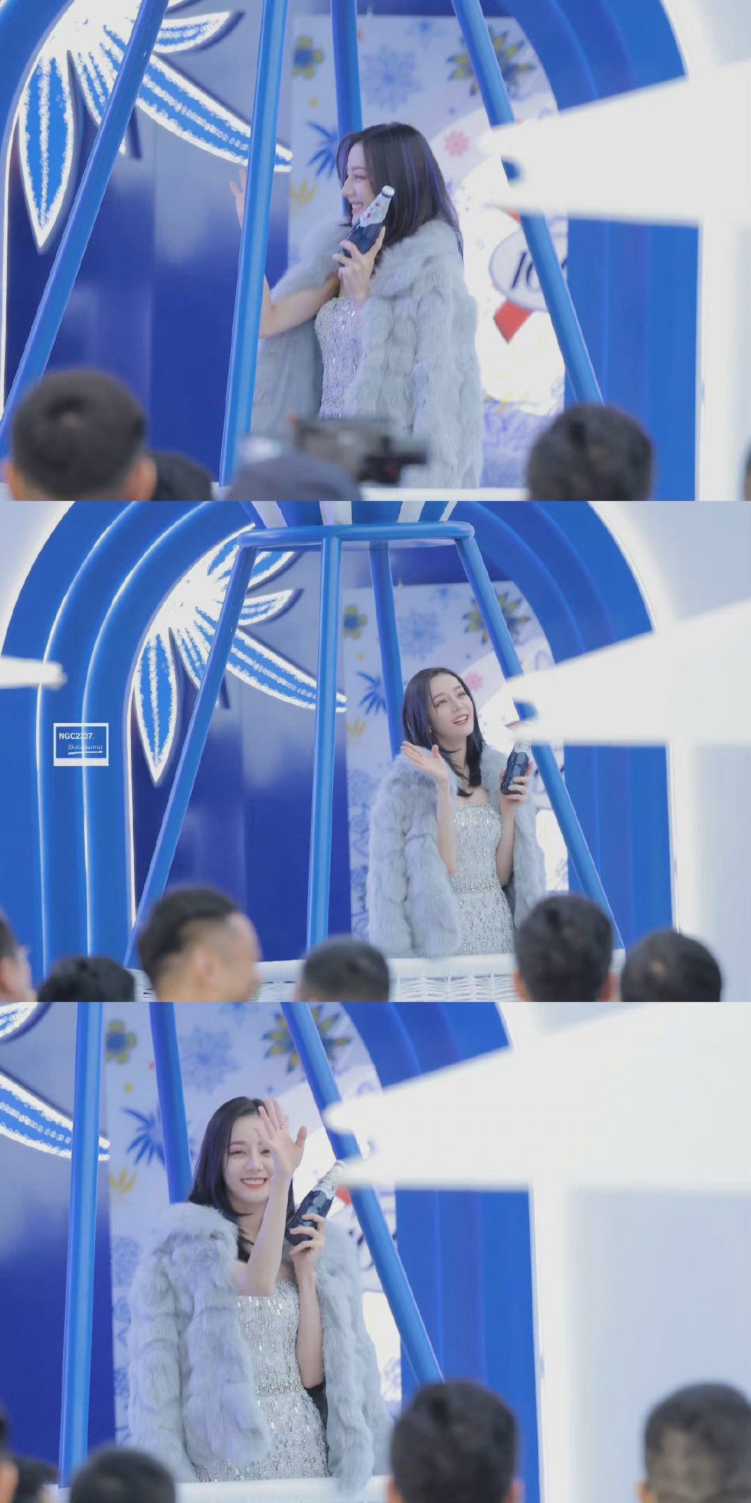 银色亮片开叉长裙 蓝色挑染发型……|迪丽热巴_新浪新闻