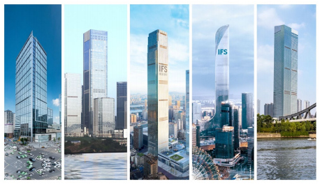 6969(由左至右): 国金中心 - 成都,重庆,长沙,苏州和无锡6969