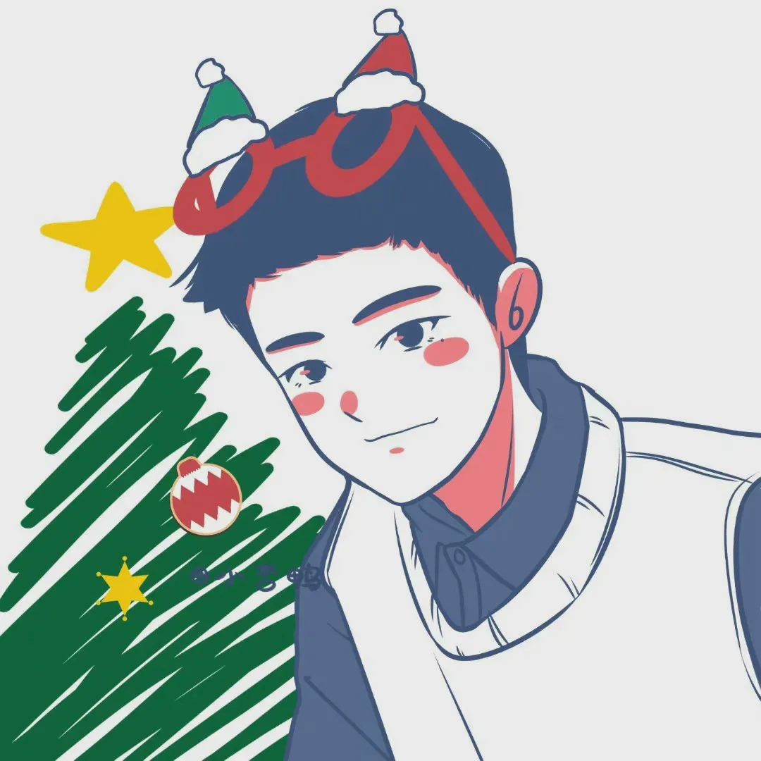 头像daily初雪和热咖啡麋鹿和圣诞树