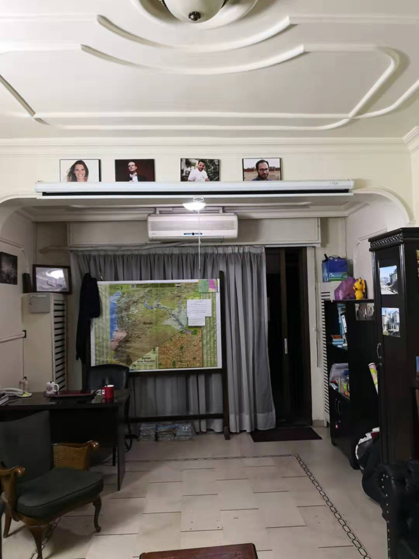 亚历山大团队在大马士革的办公室。澎湃新闻记者 汪伦宇 图