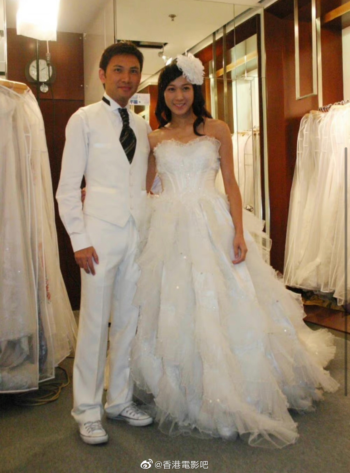 钟嘉欣和林文龙的圣诞合影