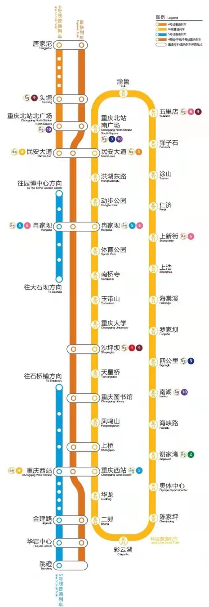 重庆轻轨站环线路线图图片