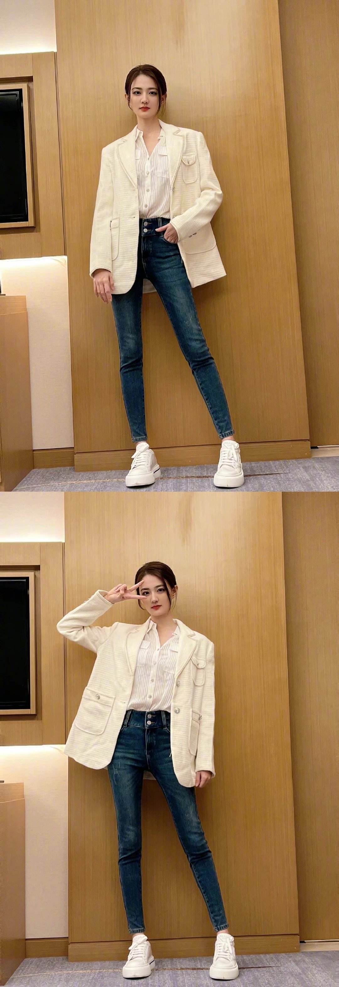 徐璐一些私服穿搭简约也很显身材