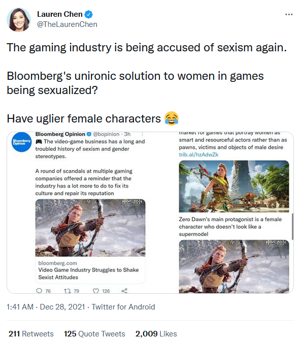 彭博社引《地平线》女主谈游戏界性别歧视 被批踩一捧一休闲区蓝鸢梦想 - Www.slyday.coM 彭博社引《地平线》女主谈游戏界性别歧视 被批踩一捧一休闲区蓝鸢梦想 - Www.slyday.coM