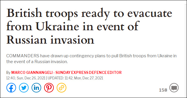 英媒爆料:一旦俄军入侵乌克兰 英军第一时间就能撤离