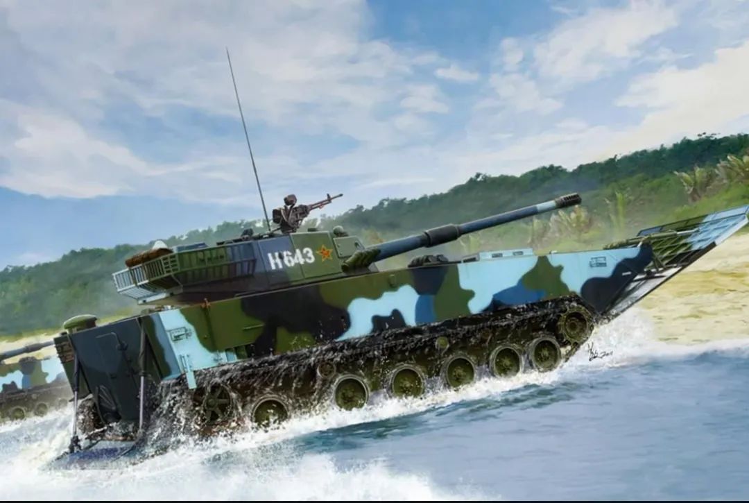 罕见一幕中美两栖战车同场竞技vn16开足马力美aav7望尘莫及