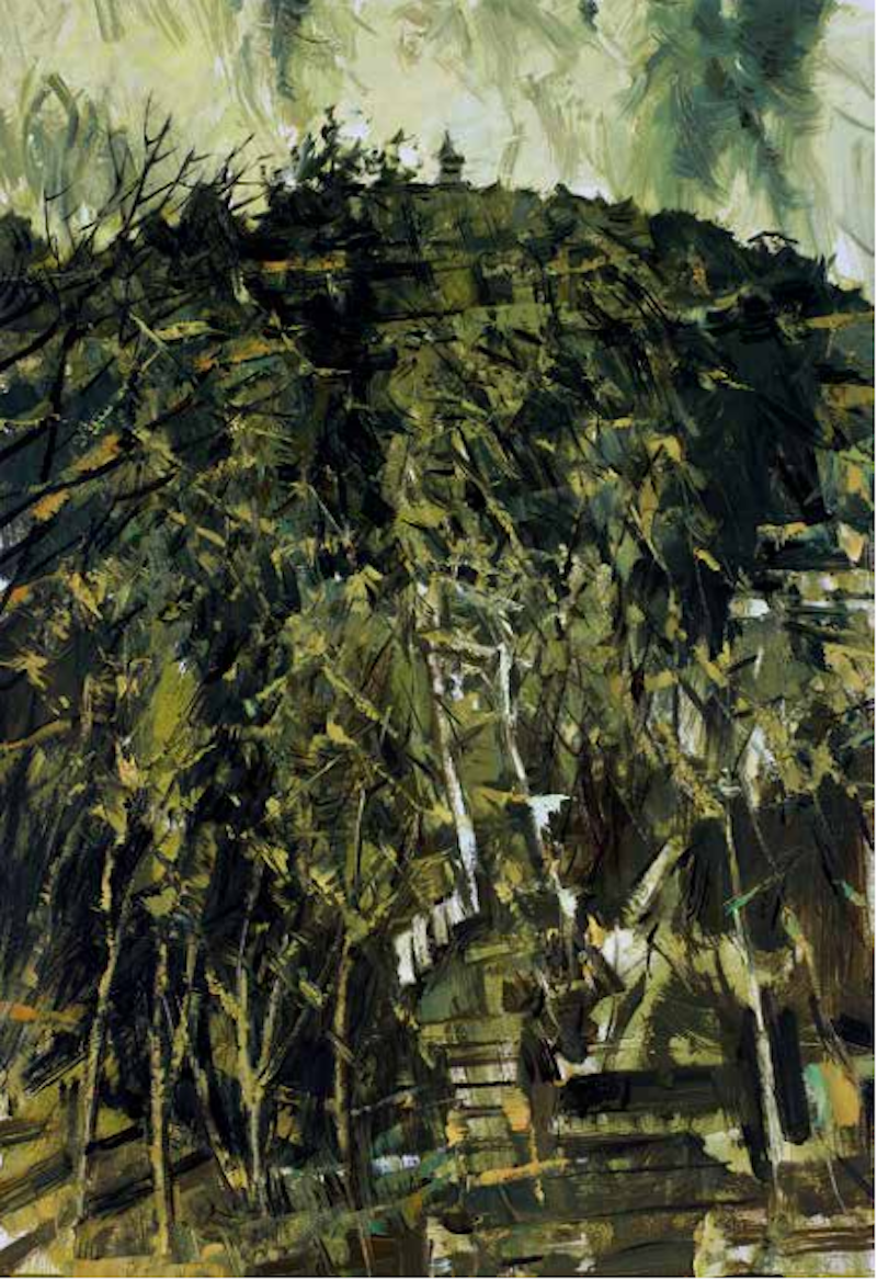 许江 《山中方一日之二》 73cm×50cm 布面油画 2021年