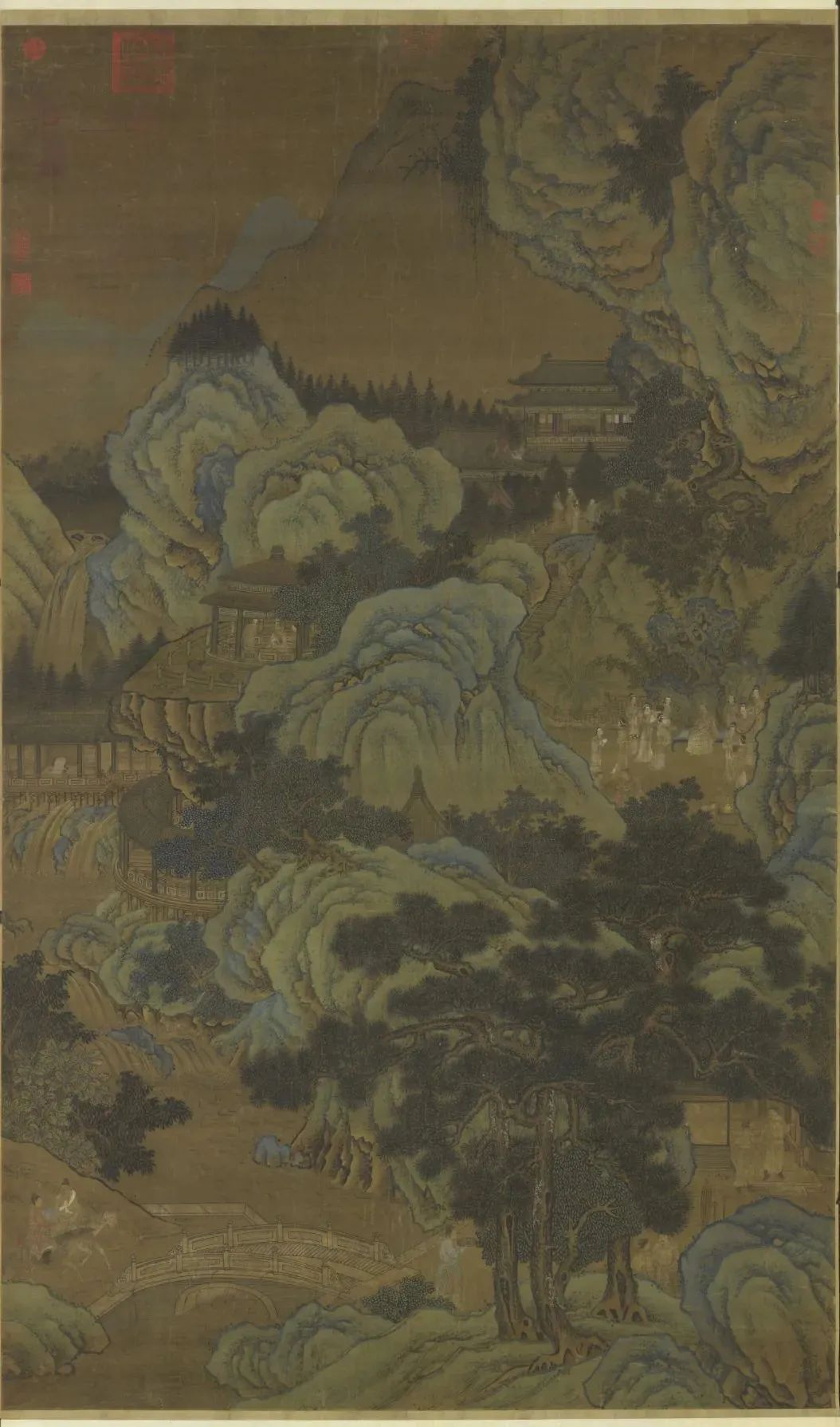 &nbsp;元 胡廷晖 《蓬莱仙会图》 &nbsp;绢本设色