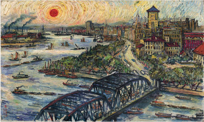 刘海粟 《外滩风景》 97cm×163cm 布面油画 1964年