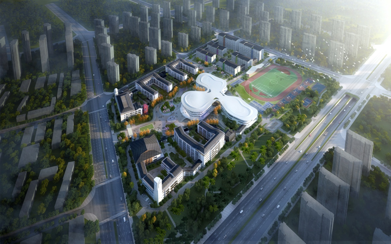 合肥一中东校区整体鸟瞰图.(央广网发 瑶海区委宣传部供图)