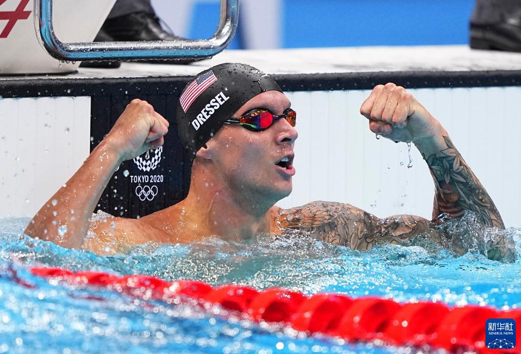 这是2021年8月1日,美国选手德雷塞尔在东京奥运会游泳男子50米自由
