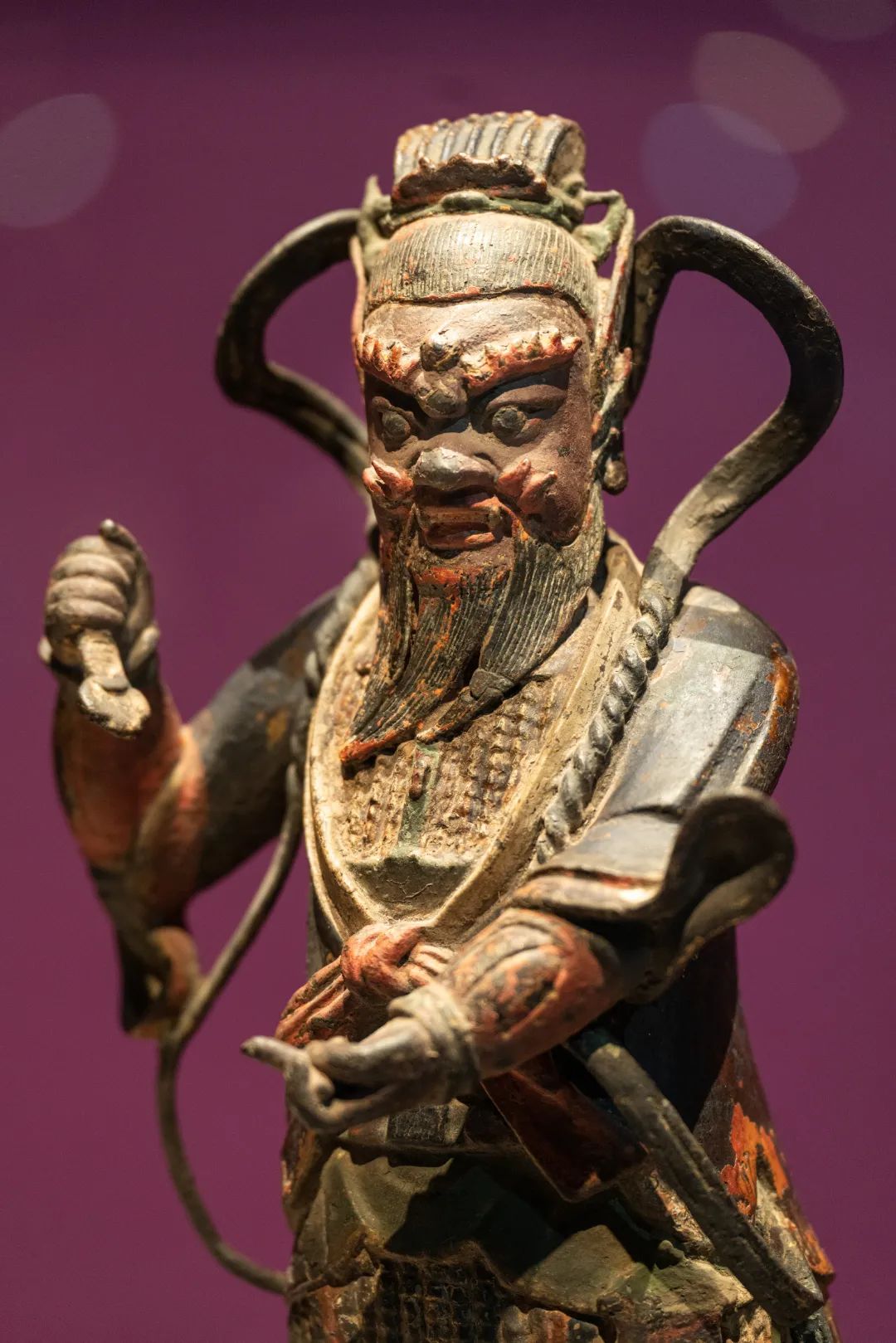 彩绘赵公明铜立像  明  武当博物馆藏