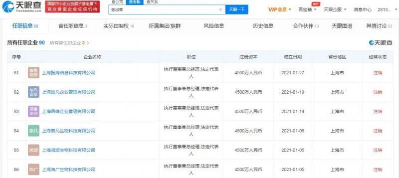 张庭9家公司于同日注销 成立时间均不足一年休闲区蓝鸢梦想 - Www.slyday.coM