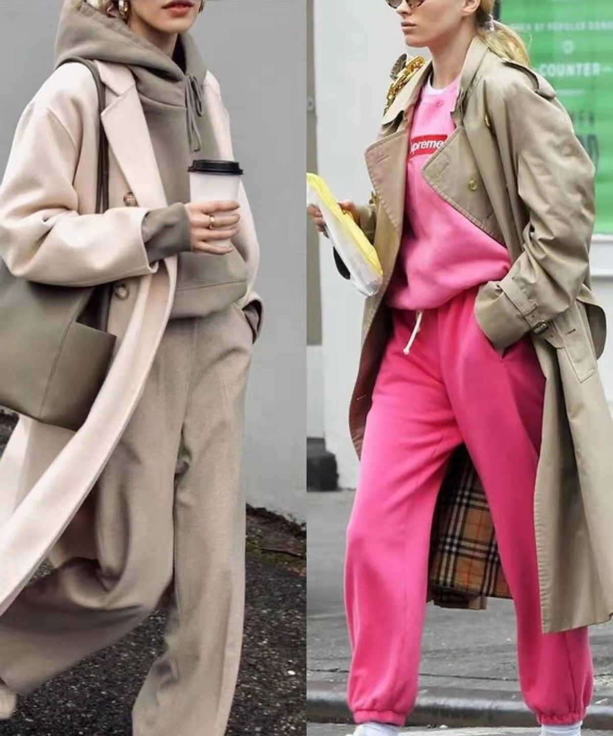 这是我见过最减龄的叠穿公式长大衣卫衣保暖又时髦