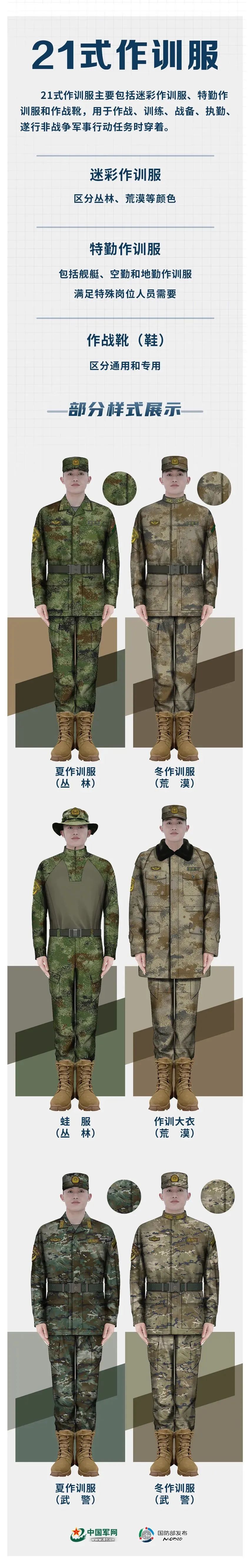 先睹为快！军队21式作训服和作业服高清细节大图来了|国防部_新浪新闻