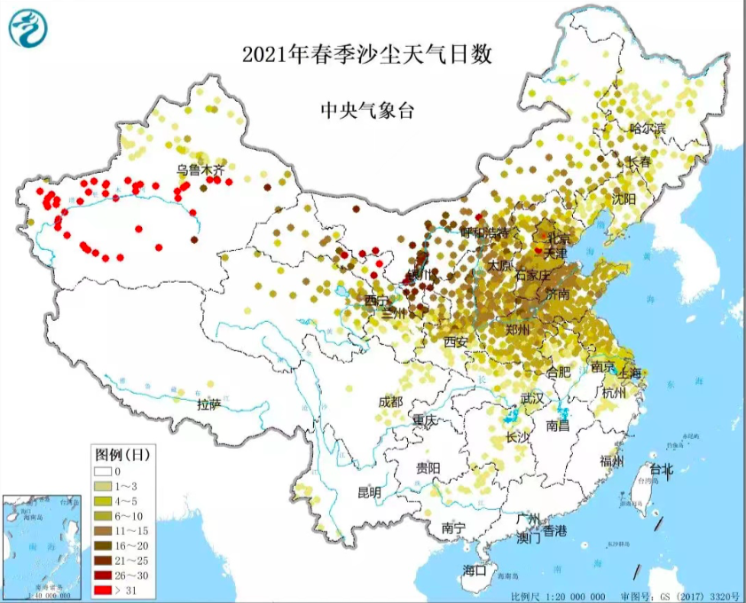 2021沙尘盘点:今年我国共出现13次,比近五年略多|沙尘暴|沙尘|内蒙古