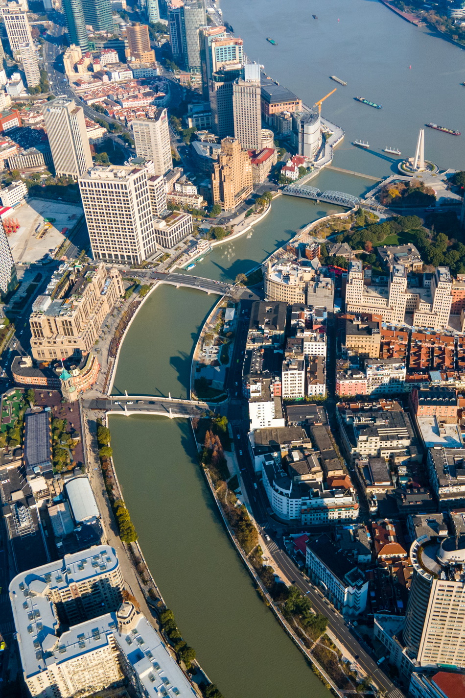 2021年12月26日,苏州河最后汇入黄浦江.