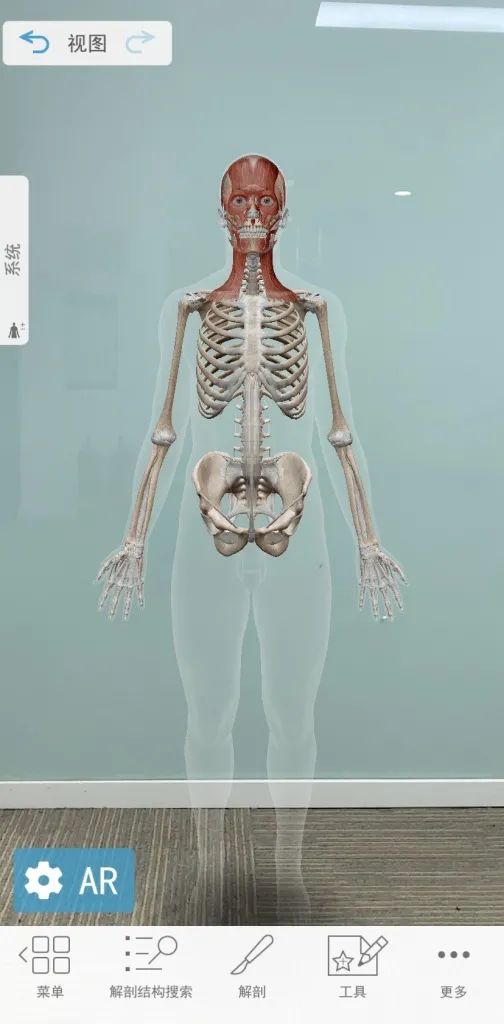 ▲医学AR软件“人体解剖学图谱”，有《进击的巨人》那味儿了