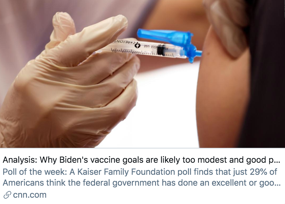 为什么拜登的疫苗计划可能超出了预期？/ CNN报道截图