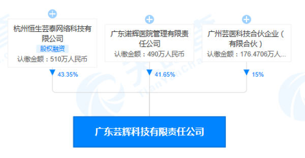 广东芸辉科技有限责任公司股权穿透图（来源：天眼查）