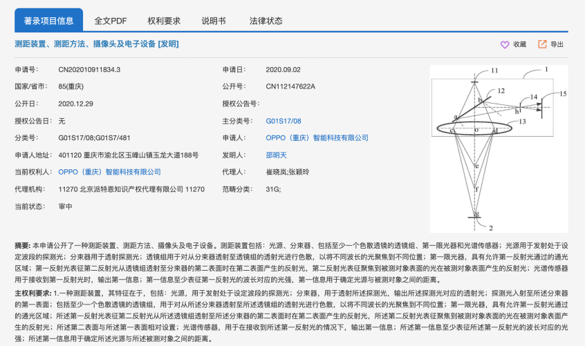 或下场造车 OPPO申请自动驾驶相关专利