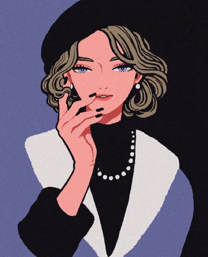 复古风少女插画又美又飒太吼看了来波眼神杀