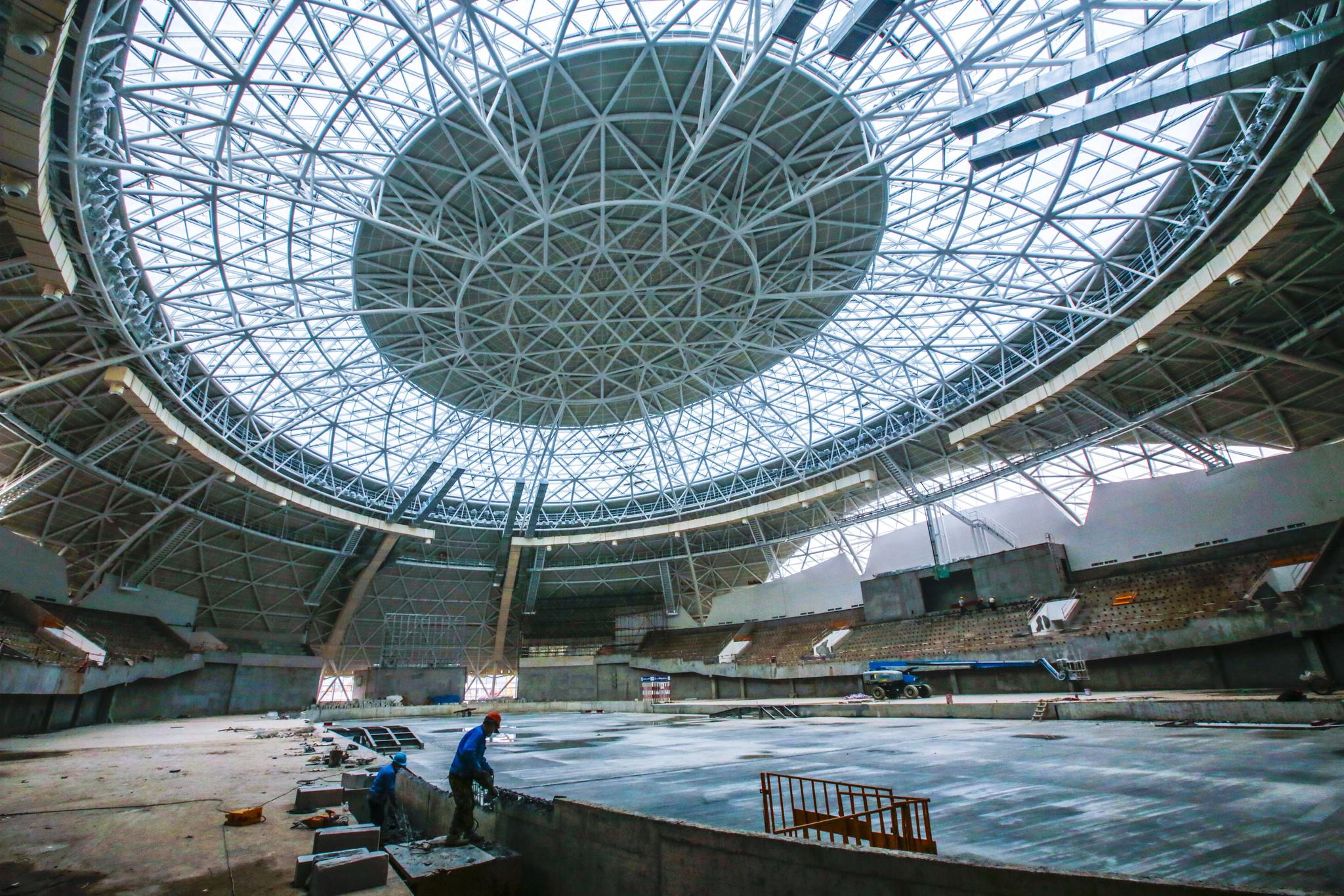 2022杭州亚运会淳安场地自行车馆施工进入尾声