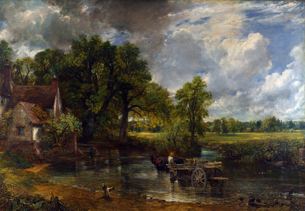 图2：《干草车》，1821年，康斯特布尔，英国国家美术馆。