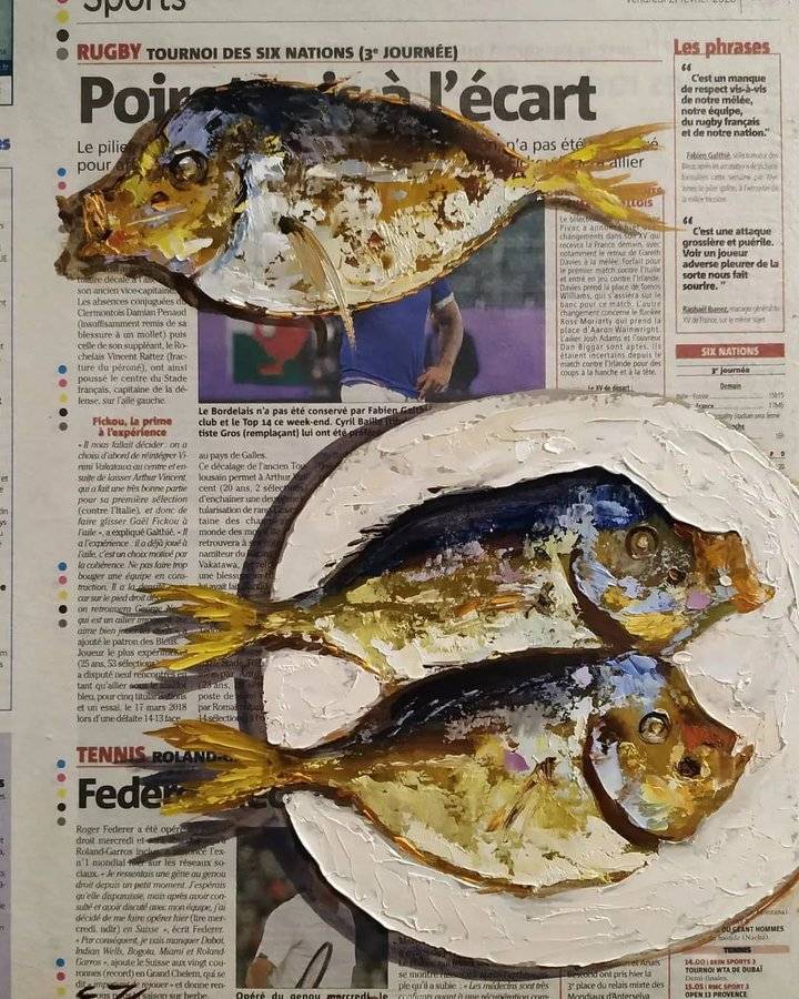 视觉|报纸上的油画创意,生动有趣