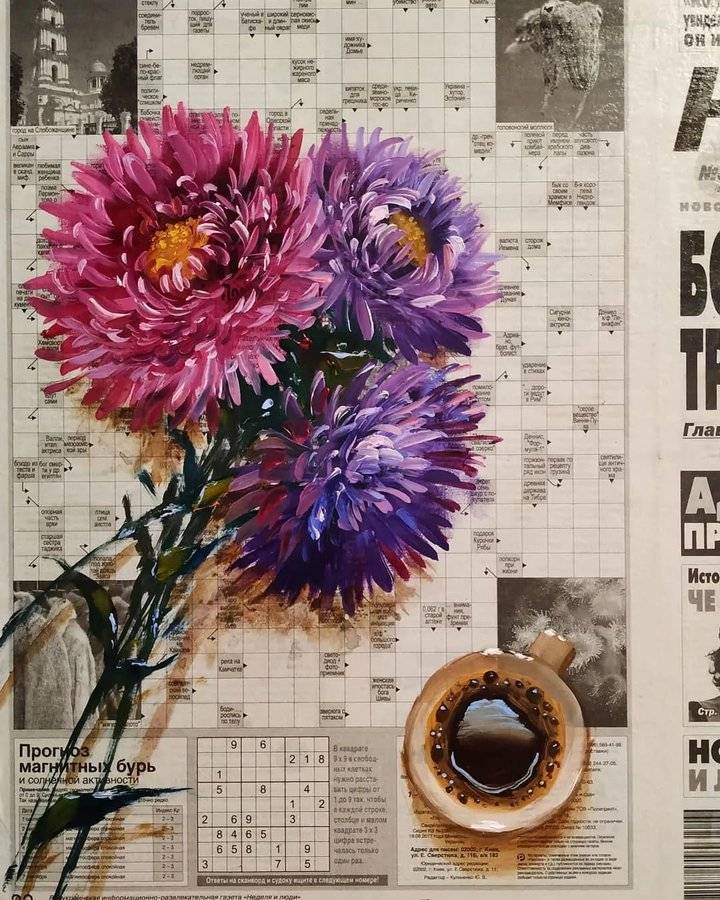 视觉|报纸上的油画创意,生动有趣|艺术家_新浪新闻