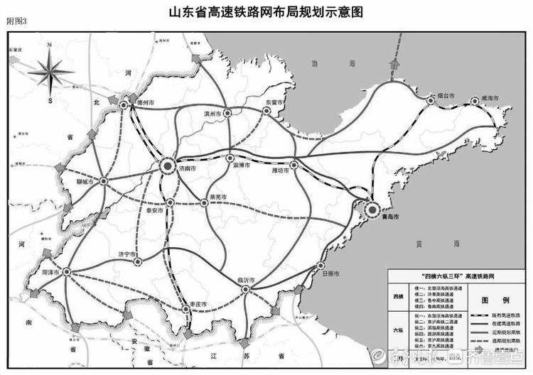网中长期发展规划,到2035年山东将全面构建"四横六纵"现代化高铁网络