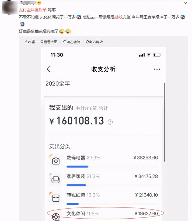 我这么有钱支付宝2020年度账单出炉玩家敢给老婆看吗