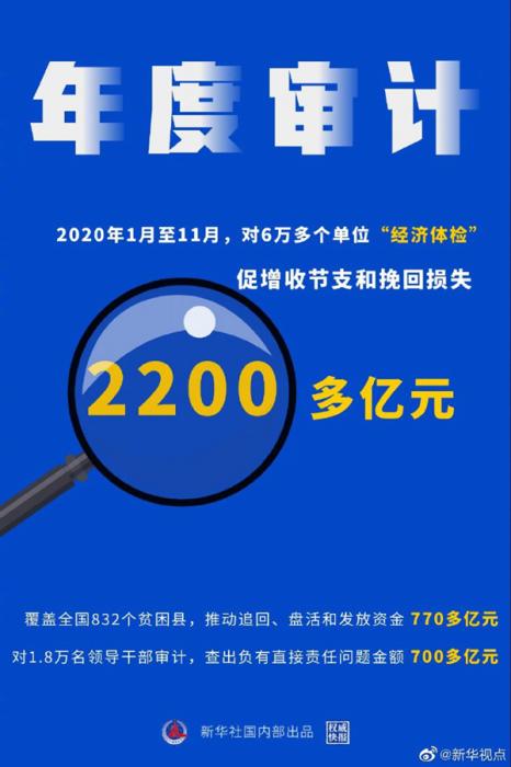 2020年度国家审计“审”出2200多亿元