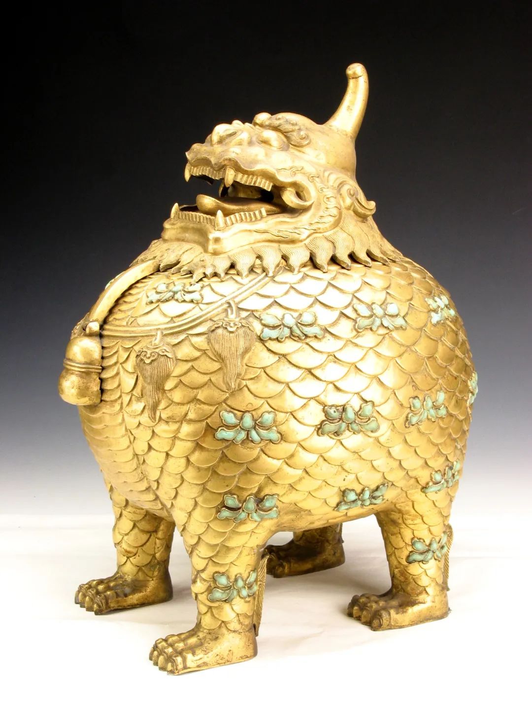 铜镀金甪端(lùduān)(一对)