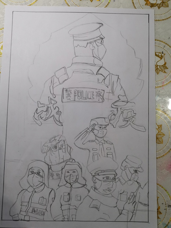 首个警察节德州这名小学生做漫画致敬人民警察