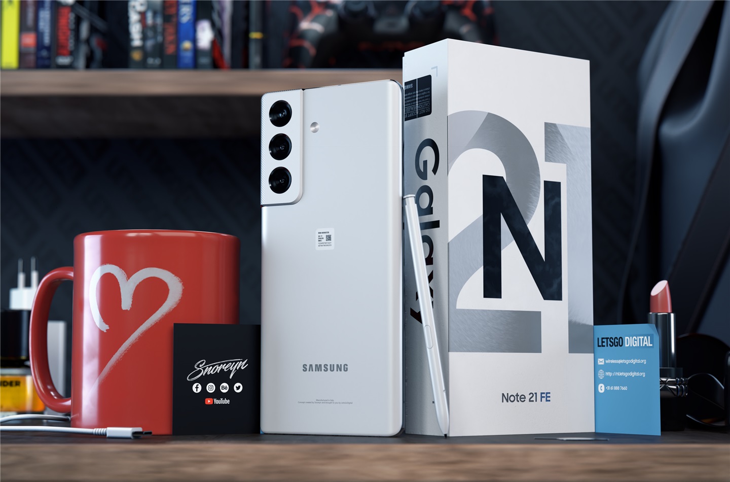 三星galaxy note 21 fe 渲染图出炉:s pen 加持